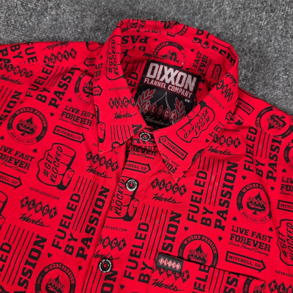 Dixxon Flannel Klock Werks Shirt Mens S Red Plaid Short Sleeve Button Up